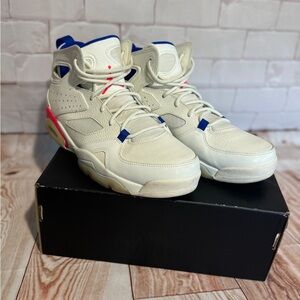 Jordan Flight Club 91 Mens White Blue Red Basketball Shoes Size 8